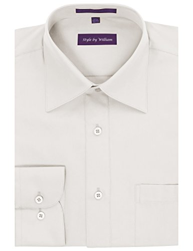 Men's Regular Fit Dress Shirt Ivory N:20.0