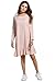 Meaneor Women Ruffles Hem Loose Solid Shift Dress Nude Medium