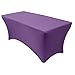 YOUR CHAIR COVERS Rectangular Spandex Table Covers 6ft Fitted Tablecloth Wedding Event Patio Decorations Elastic Fabric Stretch Tables Cover for 6 ft Folding Table (Purple)