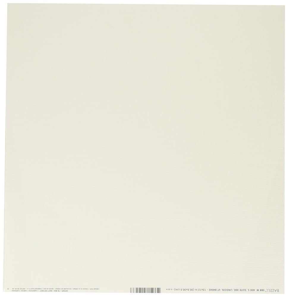 Bazzill Basics Paper ScrapBooking Sheets Criss Cross Cream Puff, Beige (30.5 X 30.5 cm) Pack of 25