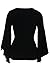 LOSRLY Womens Fitted Cross Front Twist Knot V Neck Flare Long Sleeve Tops and Shirts PRIME Black L 12 14