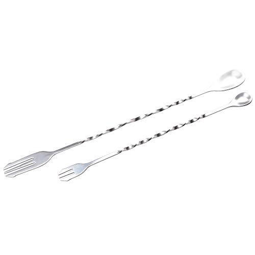 Qunqi 9 Inch Stainless Steel Cocktail Muddler Mixed Spoon Professional Grade Bar Tool Make Perfect Mojitos Mint Juleps Fruit Drink - Thumbnail 3