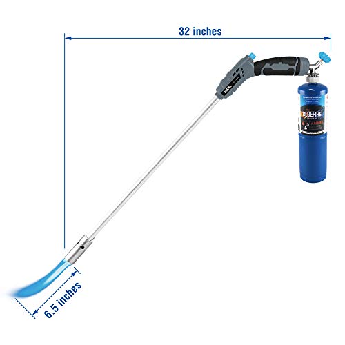 BLUEFIRE 32" Long Propane Weed Torch Burner,Blow Torch,Trigger Start