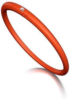 Diamond Stackable Bangle Bracelet in Orange Silicone