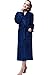 Drowsy Cloud Bathrobe Soft Women Robes Plush Kimono Collar Bathrobe Blue in Size L, White, Large