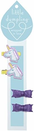C.R. Gibson Baby Hair Clips 2-Pair Set By Baby Dumpling - Unicorn