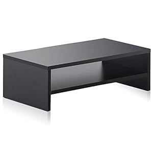 PRITI – Computer Monitor Stand TV Shelf Risers 16.7 inch 2 Tiers Monitor Stand Save Space Black