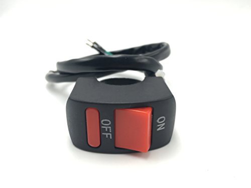 Cara Universal Motorcycle 7/8" Handlebar Switch ON-OFF Button Switch DC 12V for U5 U7 U2 LED Headlight Angel Eyes Spotlight Scooter ATV Snowmobile (Red)