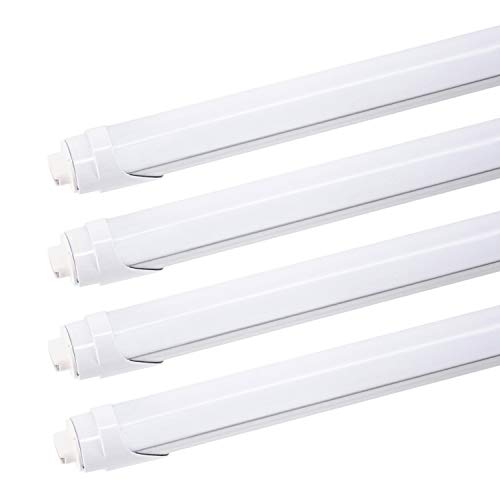 R17D/HO 8FT LED Light Bulbs - JESLED LED Tubes 45W (110w Equivalent), 6000K Cool White, 4800LM, Frosted Cover, Dual Ended Power, Ballast Bypass, F96T12/CW/HO Fluorescent Replacement (20-Pack)