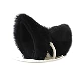 E-TING® Cat Fox Fur Ears Hair Clip Anime Cosplay Costume Black with Black Inside