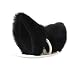 E-TINGĀ® Cat Fox Fur Ears Hair Clip Anime Cosplay Costume Black with Black Inside