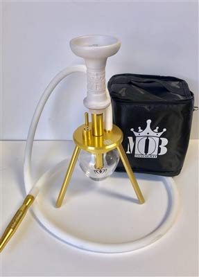 MOB Mini Spider Hookah - Small and Portable Hubbly Bubbly with a Classy Modern Design - Designed for Exceptional Smoking Experience - Makes a Great Gift (Gold)