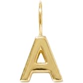 Gelin 14K Solid Gold Bold Initial Letter Charm Pendant for Women