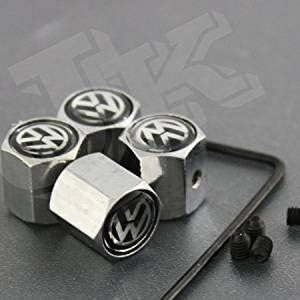 4pcs Anti-Theft Valve Cap Stem Cover Silver for Car Tire External Accessories Compatible with Volkswagen Car Model Tire Valve Cap Decoration
