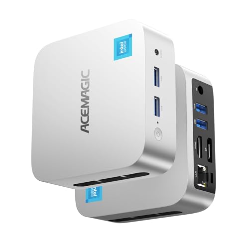 ACEMAGICIAN Kron K1 Smallest Mini PC Windows 11 Pro,AMD Ryzen R2544 (Beats 10110U/3500U,up to 3.7 GHz), 8GB RAM/256GB SSD, Mini Office Desktop PC, Support 4K@60Hz Display/5G WiFi/BT/USB 3.2