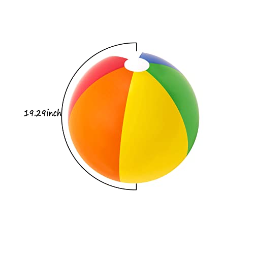 Beach Balls, 3 Pack 20 inch Inflatable Beach Balls Rainbow Beach Balls