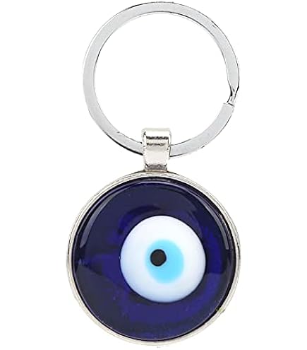 Blue Eye Amulet, Blue Evil Eye Keychain Key Ring Turkish Glass Lucky Protection Hanging Ornament For Girls Women Friends Family Key Bag Decor