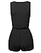 Awesome21 Zipper Front Surplice Romper Black Size S