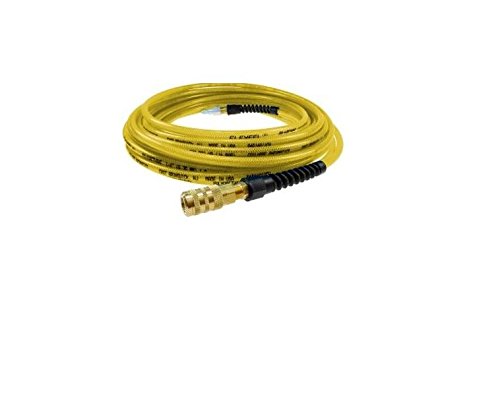 Coilhose Pneumatics PFE4050TYS15X Flexeel Reinforced Polyurethane Air Hose, 1/4" ID, 50' Length with 1/4" Industrial Coupler & Connector, Transparent Yellow, Polyurethane