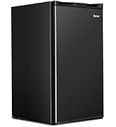 COSTWAY Compact Refrigerator, 2 Reversible Door 3.3 CU.FT. Mini Fridge and Freezer Compartment wi...