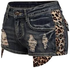 WDIRARA Women's Low Rise Fuzzy Plush Hem Denim Shorts Y2k Grunge