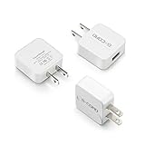 USB Wall Charger, 3 Pack 1 A Compact Flat Universal USB Travel Wall Charger AC Power Adapter for Smartphones and Tablets (White)