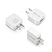 USB Wall Charger, 3 Pack 1 A Compact Flat Universal USB Travel Wall Charger AC Power Adapter for Smartphones and Tablets (White)