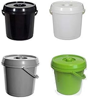 Whitefurze 14 Litre Bucket with Lid Cream White