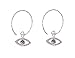 FarryDream 925 Sterling Silver Evil Eye Dangle Earrings for Women Blue Eye Earrings