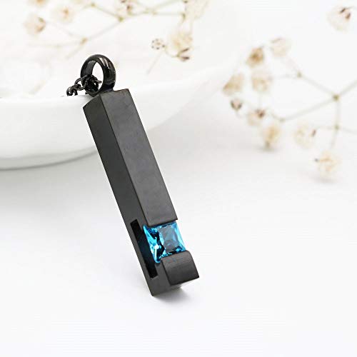 Inlay Multi-Colored Crystal Bar Stainless Steel Memorial Urn Necklaces for Cremation Ashes Keepsake Jewelry