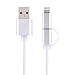 NEXGADGET 4 Packs 2-in-1 High Speed USB Charging/Sync Data Cable [10 Inches] Nylon Braided Micro USB Cable Lightning Cable for iPhone 5/5S/6/6 Plus/6S/6S Plus/7/7 Plus Android Samsung (Silver)
