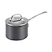 Circulon Genesis Hard Anodized Nonstick Sauce Pan/Saucepan with Straining and Lid, 3 Quart, Black -