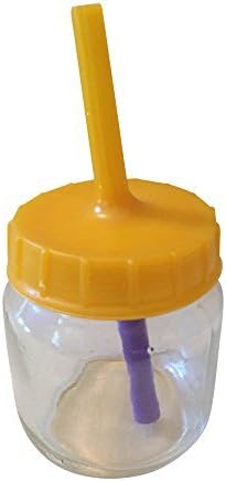 MessLessBaby Resusable Self Feeding Baby Food Jar Lid with Builtin Straw (1 Pack)