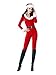 Leright Women's Santa Clause Costume Jumpsuit Christmas Fantasy Holiday Costume, Red, One Size fit for XS-M