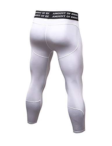 DZRZVD Men's Compression Running Yoga Training Workout Fitness 3/4 Leggings Tights YEL6050