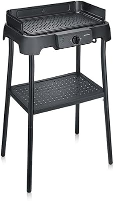 Barbecue Électrique Sur Pied, Céramique Sans PFAS, 2000W
