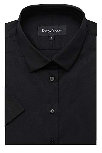 HORSE SECRET Womens Dress Shirts and Blouses for Work Black Button Down Shirts Size 6 - Thumbnail 4