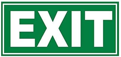 Phosphorescent EXIT Glow in Dark exit Sign Door, exit Sign Glow in The Dark Sticker Decal 8x4 inch- for Business Store, Shop, Office, Restaurant - Back Self Adhesive Vinyl, Luminescent Glow Sign