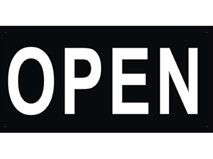 Amazon Com Bn0730 Black White Open Welcome Business Banner