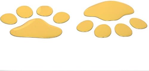 1-Pair Glistening Modern 3D Pet Paw Car Stickers Truck Windows Bear Badge Bumper Decor Colors Gold