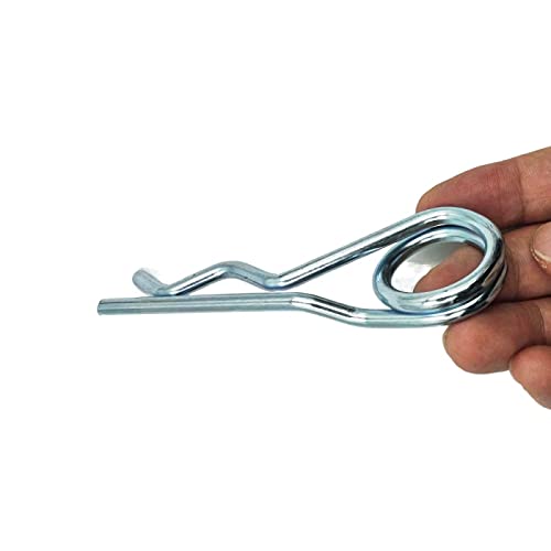 Double Ring R-Clip Pins R Shaped Spring Cotter Pin Zinc-Plating Trailer Tractor Mower Fastener Hardware (5 x 117 mm (2 pcs))