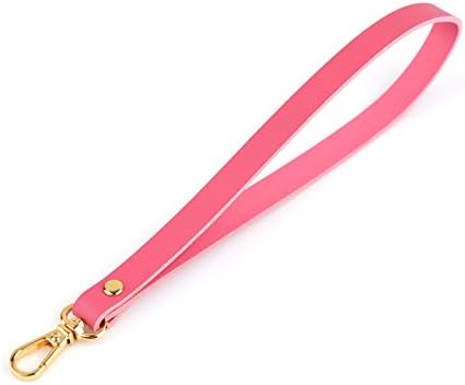 Richbud Vegetable Leather Wrist Hand Strap Swivel Trigger Clip Snap Lobster Claw Clasp Handmade Lanyard 10-6 Gold (Pink)