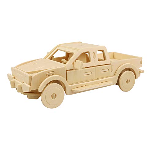 Georgie Porgy 3D Wooden Puzzle Pick-up Truck Model Woodcraft Construction kit Kids Toys age 5+ (JP272 Pick-up Truck 34pcs) — image 1