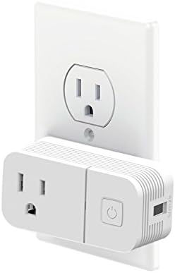 Mini Smart Wifi Plug ,Greewo Wifi Outlet ,Work with Amazon Alexa &amp; Google Home, APP Control from Anywhere,Timing Function with USB Port 2.1A