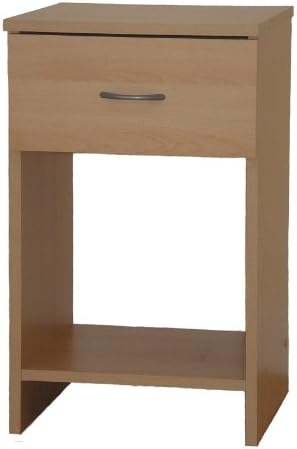 Bedside Table Beech 1 Drawer Cabinet Open Storage Selby Amazon Co Uk Kitchen Home