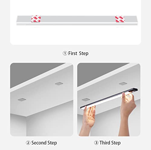Beauenty 50cm Motion Sensor Lights, Closet Lights with 3 Color Dimmable, Wireless USB Under Cabinet Light For Kitchen Cabinet Bedroom Wardrobe Indoor Lighting