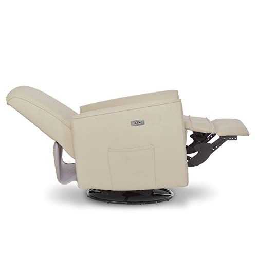 Evolur Harlow Deluxe Upholstered Plush Seating Glider Swivel, Power