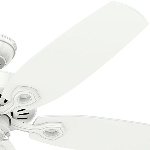 Hunter Indoor Ceiling Fan, with pull chain control - Builder Elite 52 inch, White, 53240