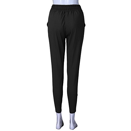 Sunmoot Womens High Waist Harem Pants Bandage Casual Peg Leg Cigarette Pencil Pants