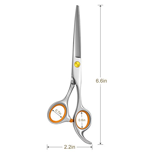 Ameauty Professional Hair Cutting Scissors, 100% Stainless Steel Razor Edge Hairdressing with Antislip Design(6.7" Overall Length)
